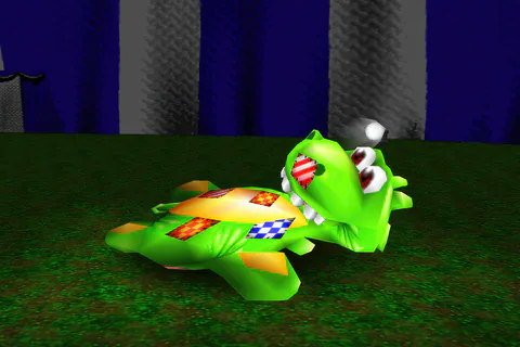 Mr. Patch lying deflated on the Big Top floor in Banjo-Tooie.