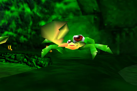 A Mutie Snippet’s uneven eyes and oversized right pincer
