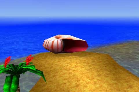 Nipper’s deserted shell with the ocean behind it