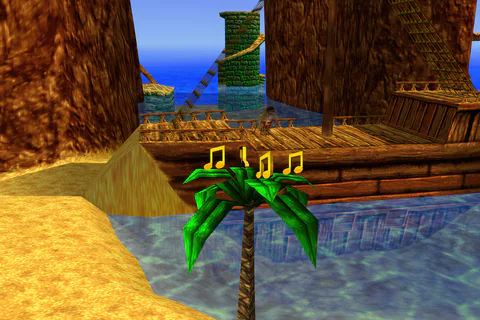 Musical Notes on a raised wooden route in Treasure Trove Cove