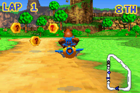 Banjo racing in eighth place around Spiral Mountain.