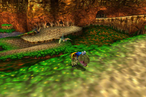 Baby T-Rex outside Humba Wumba’s Wigwam in Terrydactyland