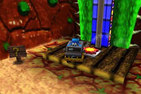 Van Banjo stands beside a switch and the Inferno’s central slide tower.